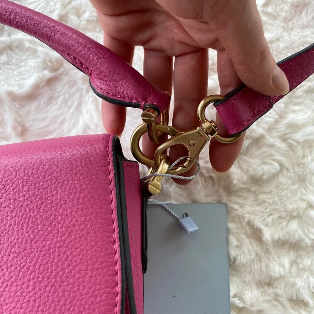 Antonio Melani Rosie Crossbody Bag Women Bright Pink Leather‎ Barbiecore Chic